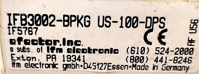 Efector IFB3002-BPKG US-100-DPS IF5767 10-36 V DC Inductive Proximity Sensor
