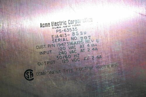 ACME Electric Power Supply PS-63535 Fire Alarm