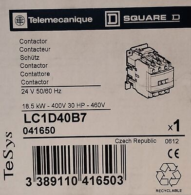 Telemecanique LC1D40B7 24 V AC 40 A 3 P Contactor