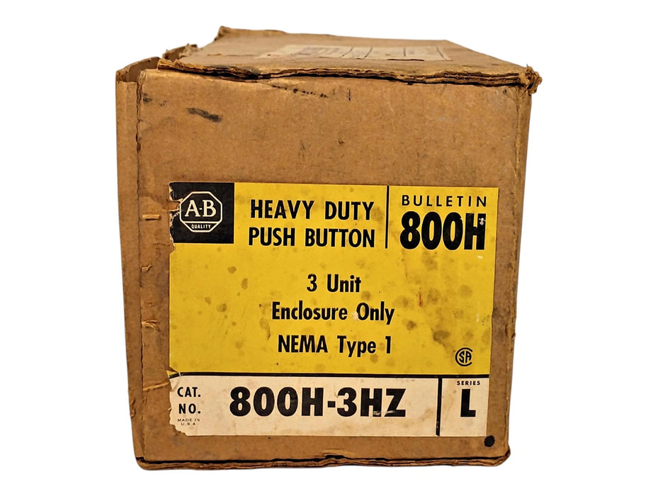 Allen-Bradley 800H-3HZ Series L Pushbutton Enclosure w/ 3-30 mm Button Spaces