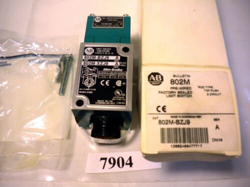 Allen-Bradley Limit Switch 802M-BZJ9 Rod Type Top Push 2 Circuit
