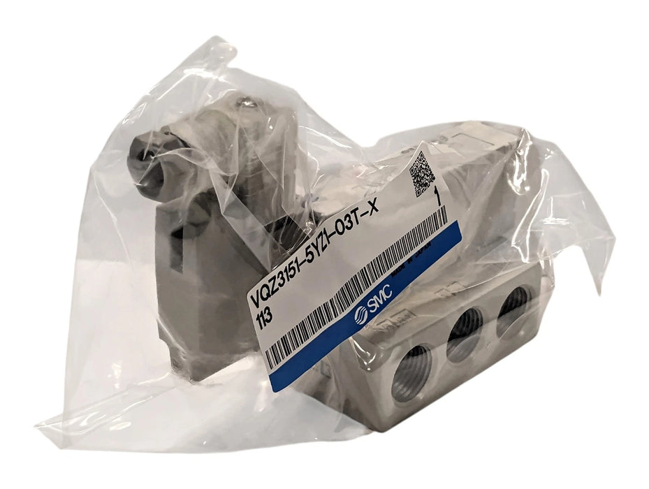 SMC VQZ3151-5YZ1-03T-X113 0.15-0.7 MPa Solenoid Valve w/ 24VDC Coil and Manifold