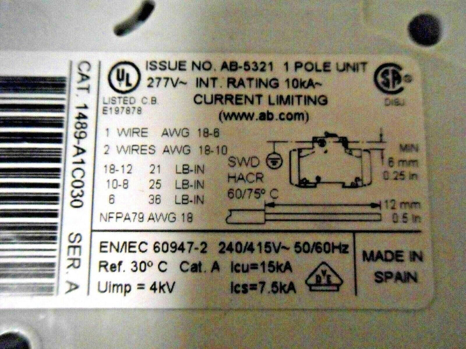 Allen-Bradley 1489-A1C030 Circuit Breaker