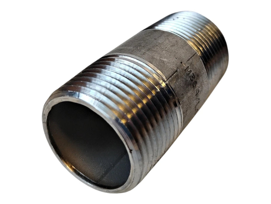 Merit Brass 4016-250 1" x 2-1/2" MNPT Sch 40 304 SS Pipe Nipple