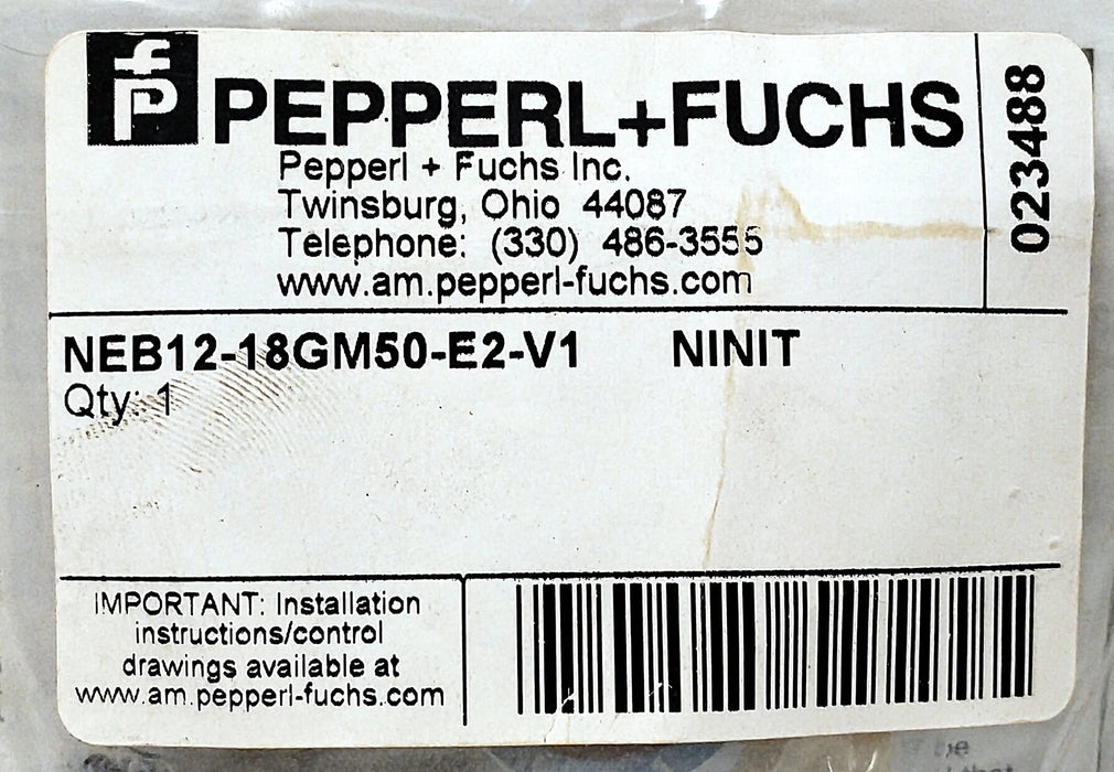 Pepperl Fuchs NEB12-18GM50-E2-V1 023488 10-30 V DC Inductive Proximity Sensor