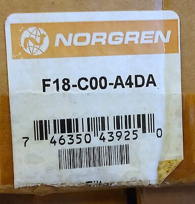 Norgren F18-C00-A4DA 250 psi Inline Compressed Air Filter w/ High Water Removal