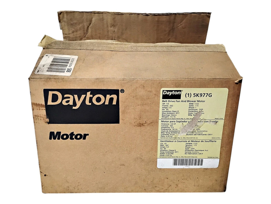 Dayton 5K977G 115 V AC 1/4 HP 1725 RPM 1 PH Belt Drive Fan & Blower Motor