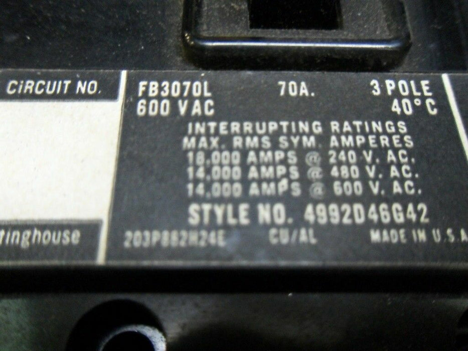 Westinghouse FB3070L Circuit Breaker