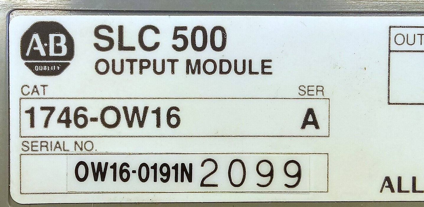Allen-Bradley 1746-OW16 Ser A SLC 500 5-250VAC/5-125VDC 16 CH PLC Output Module