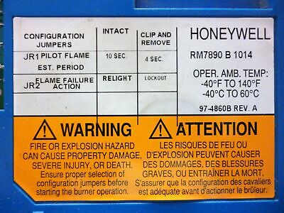 Honeywell RM7890-B-1014 Burner Control